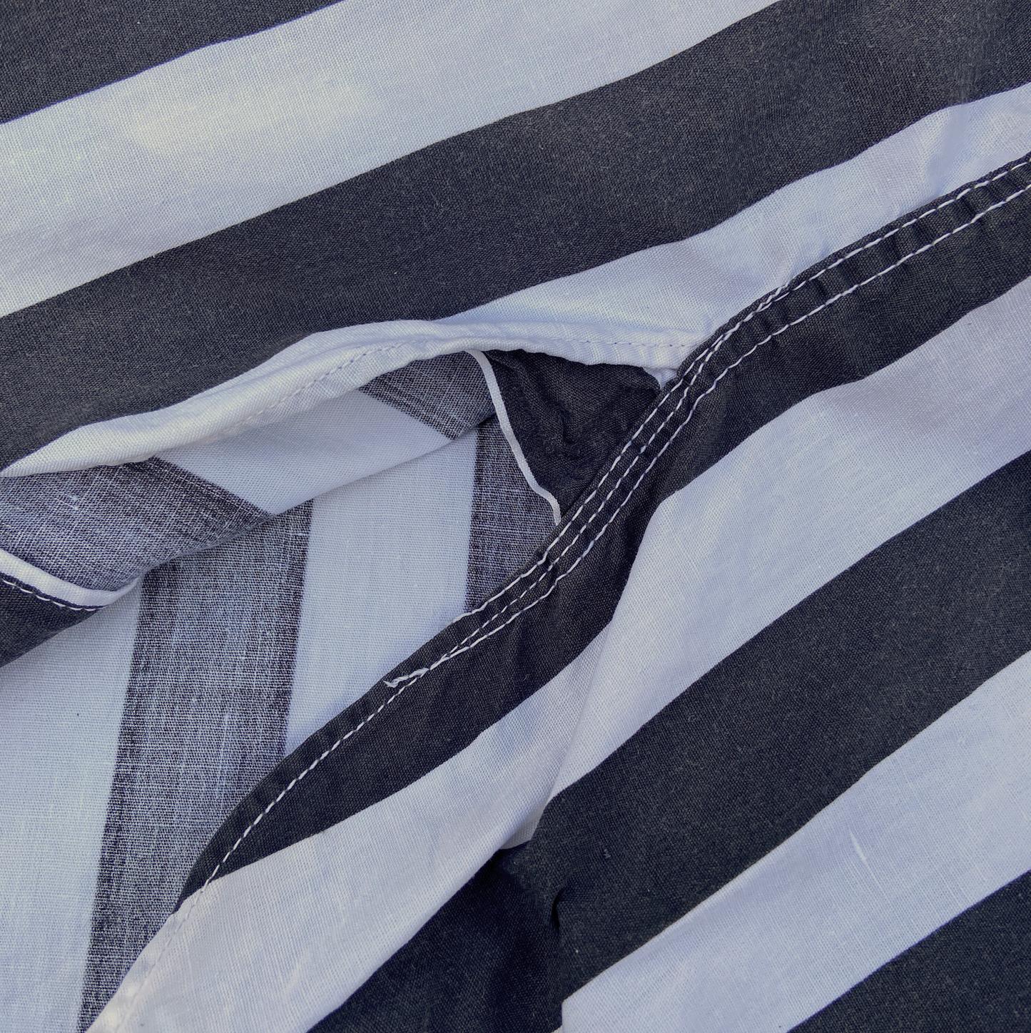 1950s Black and White Striped Cotton Referee Shirt