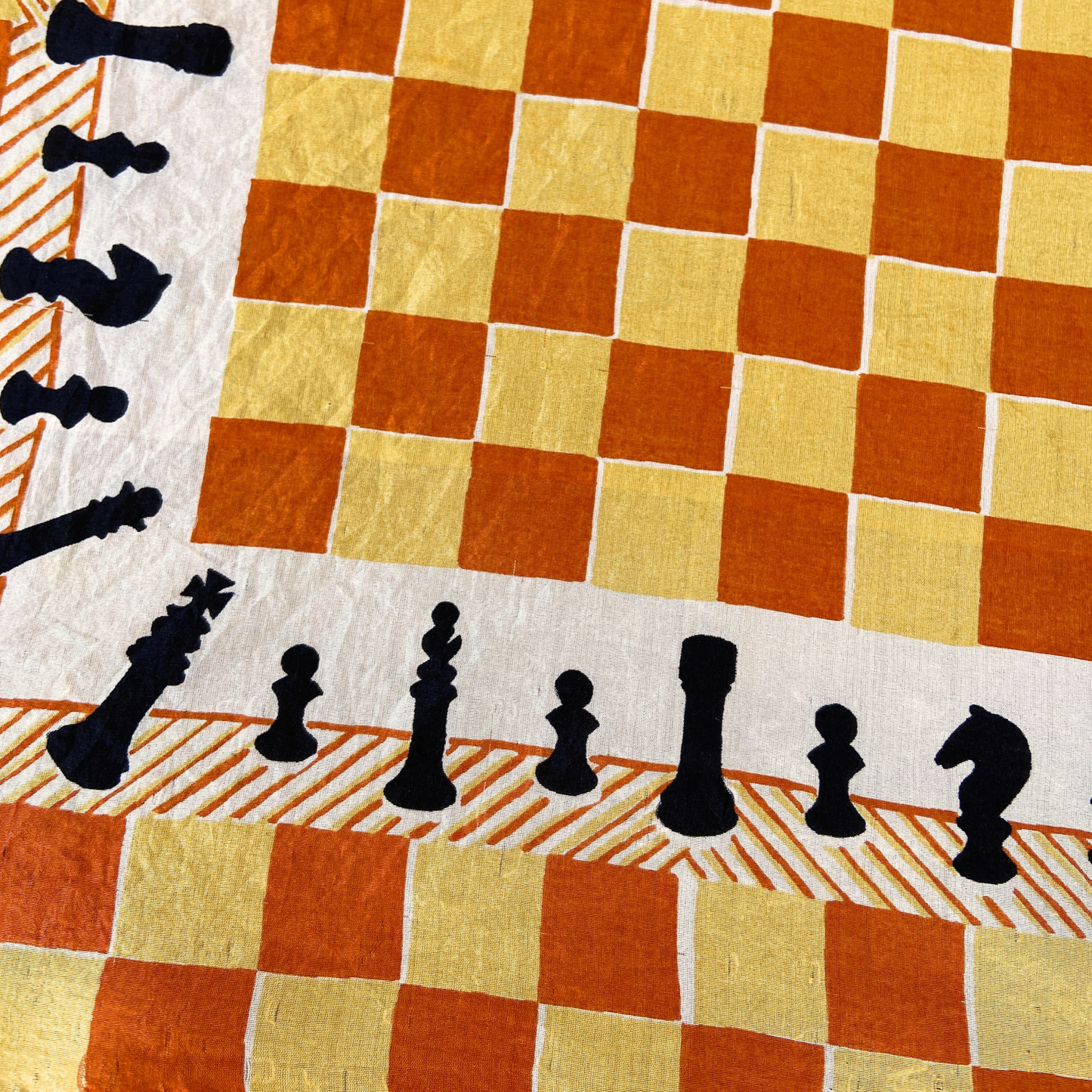 1940s Chess Print Silk Scarf Novelty