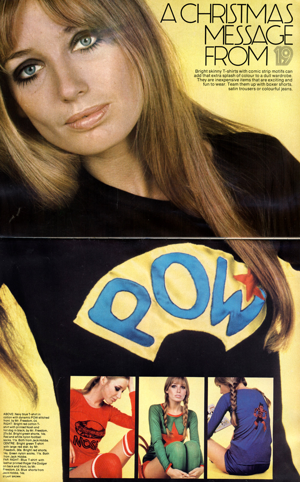 1960s Brown Smiley Face Satin Appliqué Tee "Mr Freedom" Style
