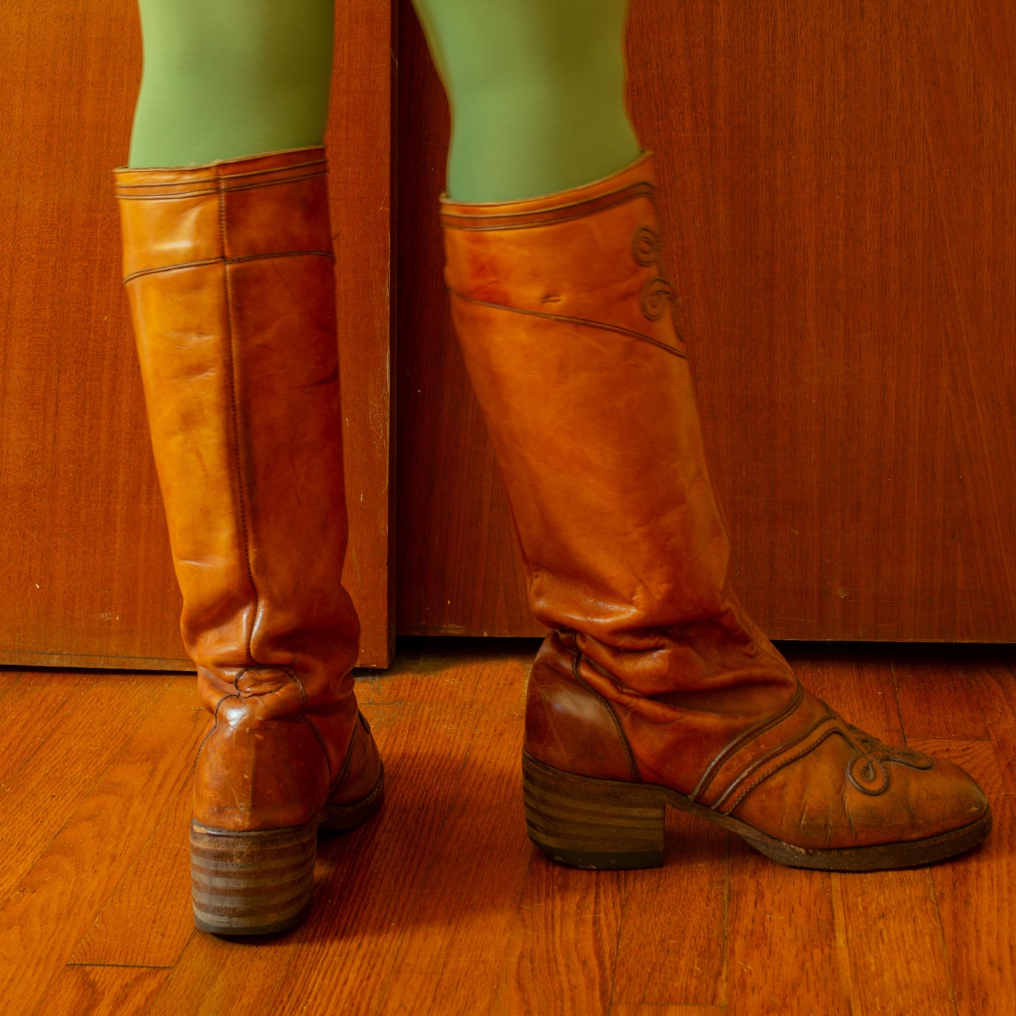 1970s Zodiac Knee High Leather Boots