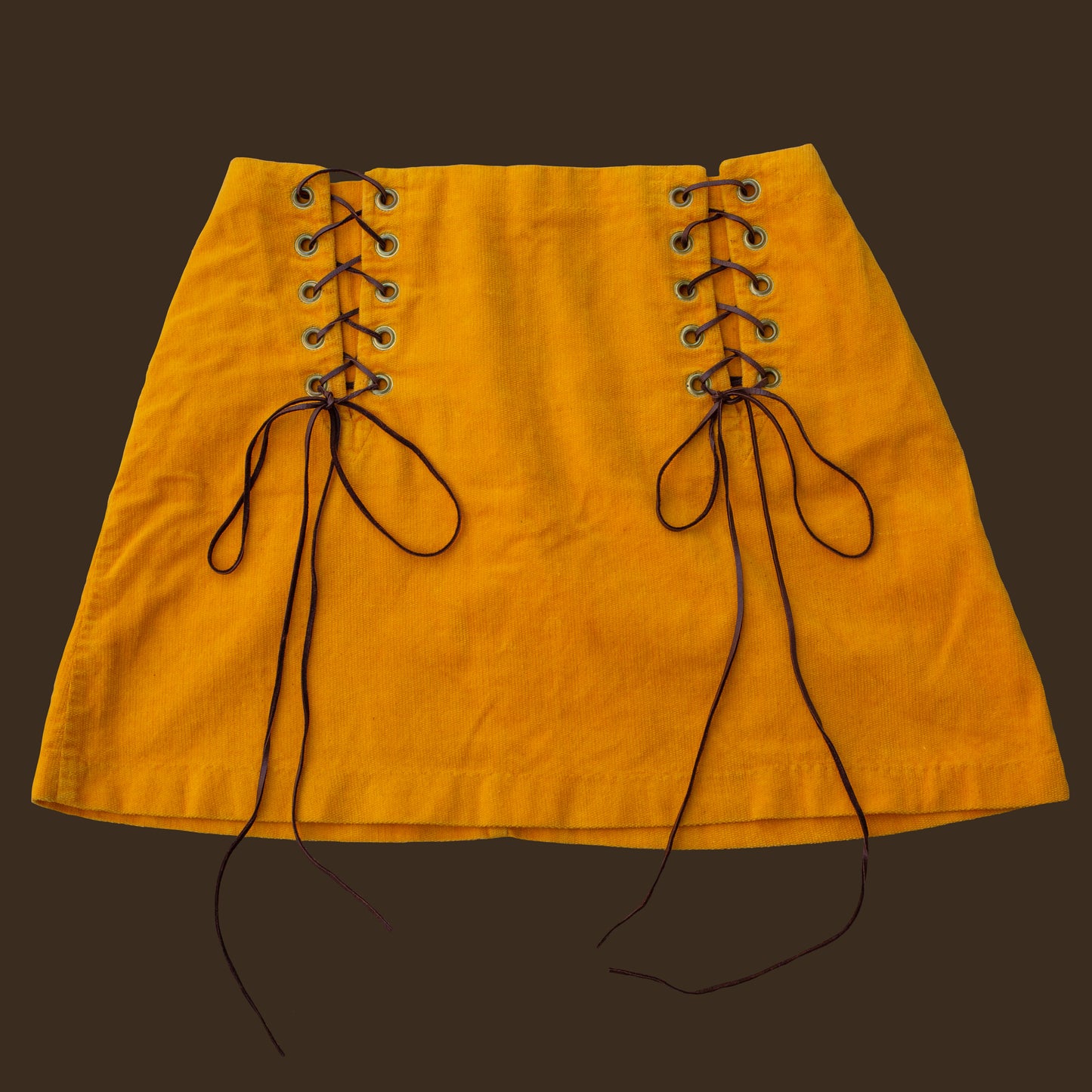 1970s Lace Up Mini Skirt by Hang Ten