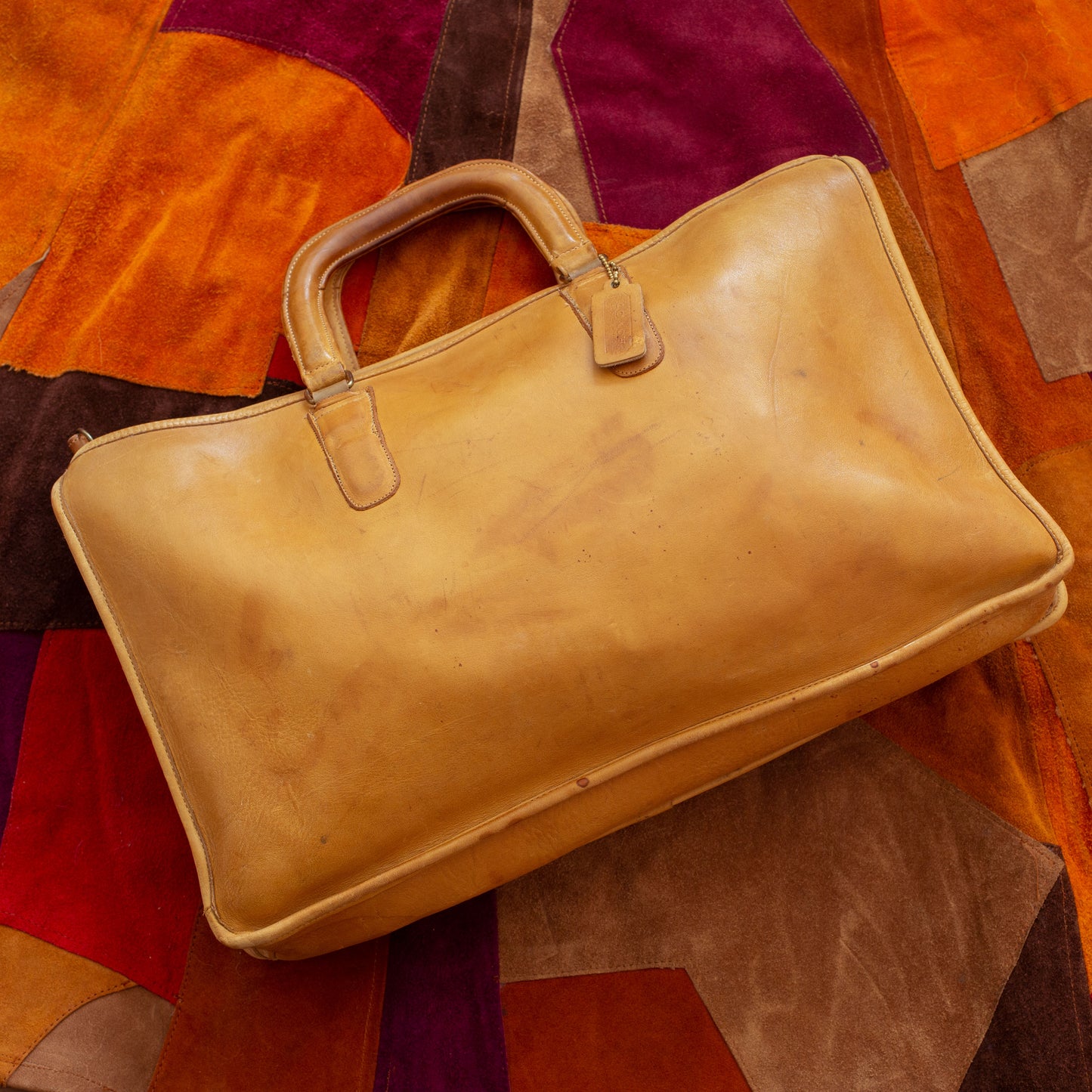 1970s Large Slim Satchel Coach Bag