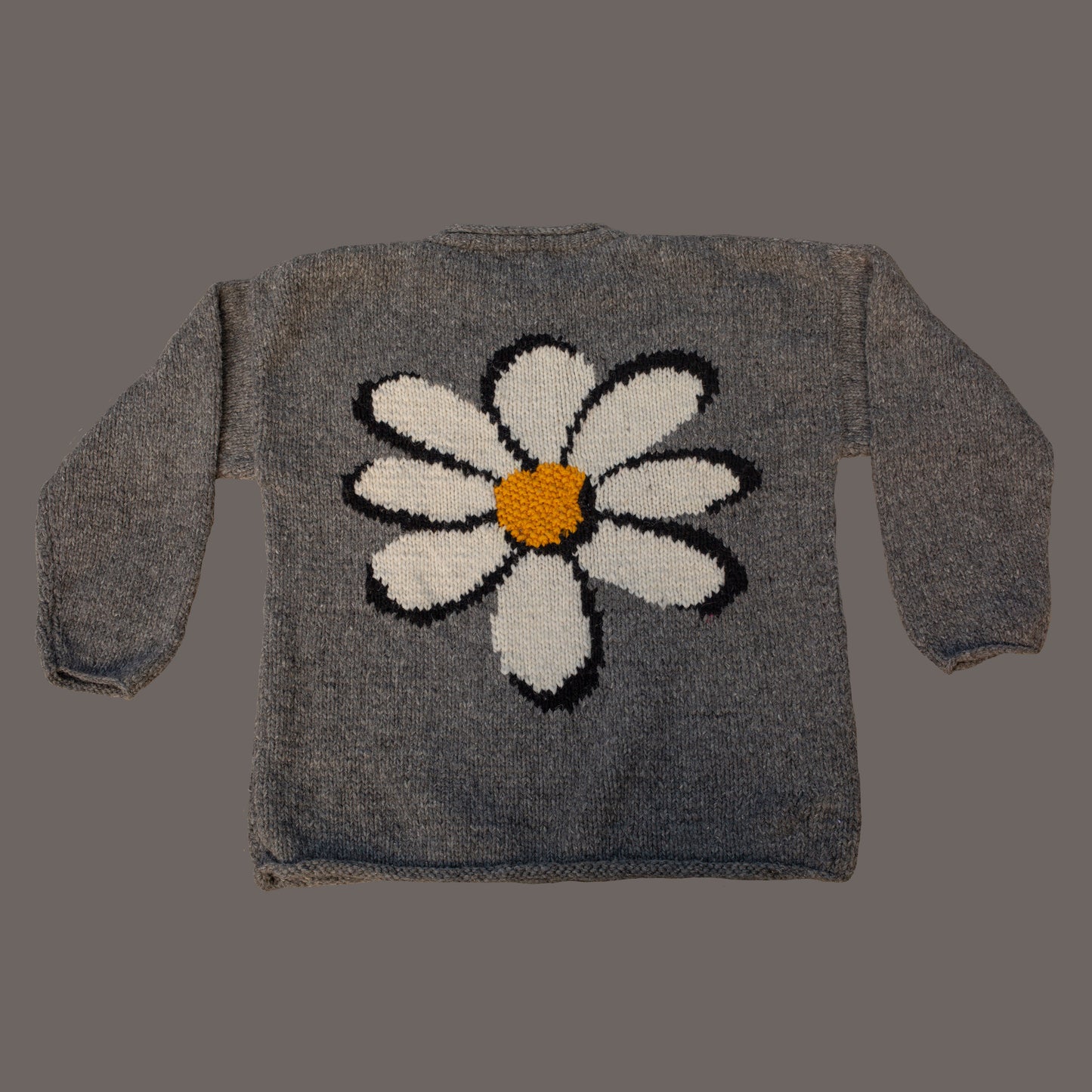 1990s Daisy Flower Wool Sweater
