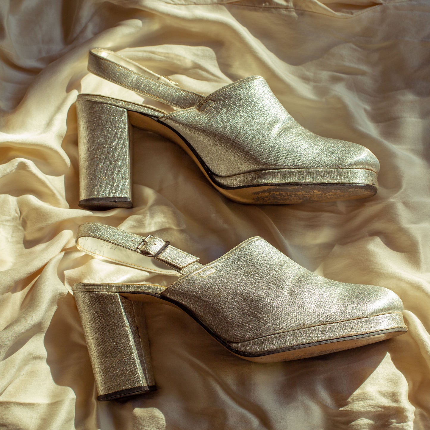 1970s Silver Glitter Platforms by Thom McAn