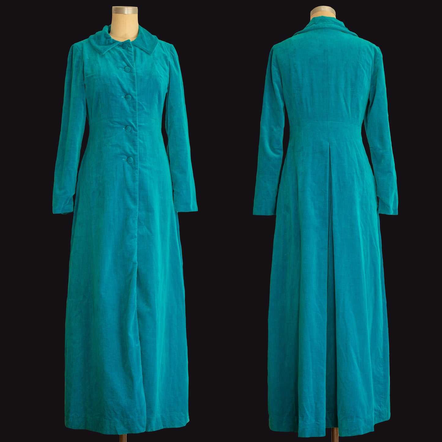 1960s Blue Velvet Duster Jacket