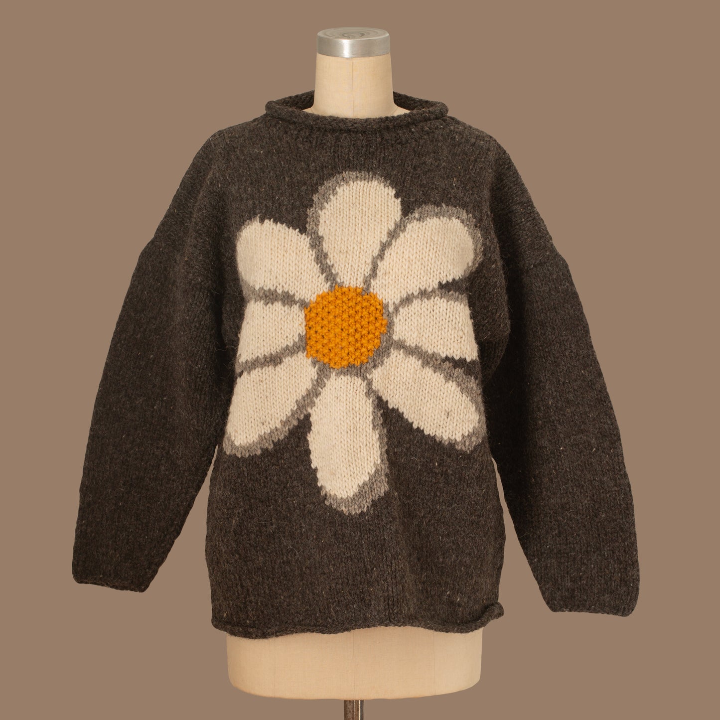 1990s Daisy Flower Wool Sweater