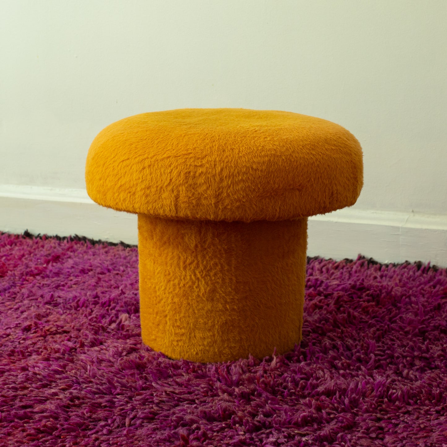 1960s Yellow Mushroom Stool with Storage