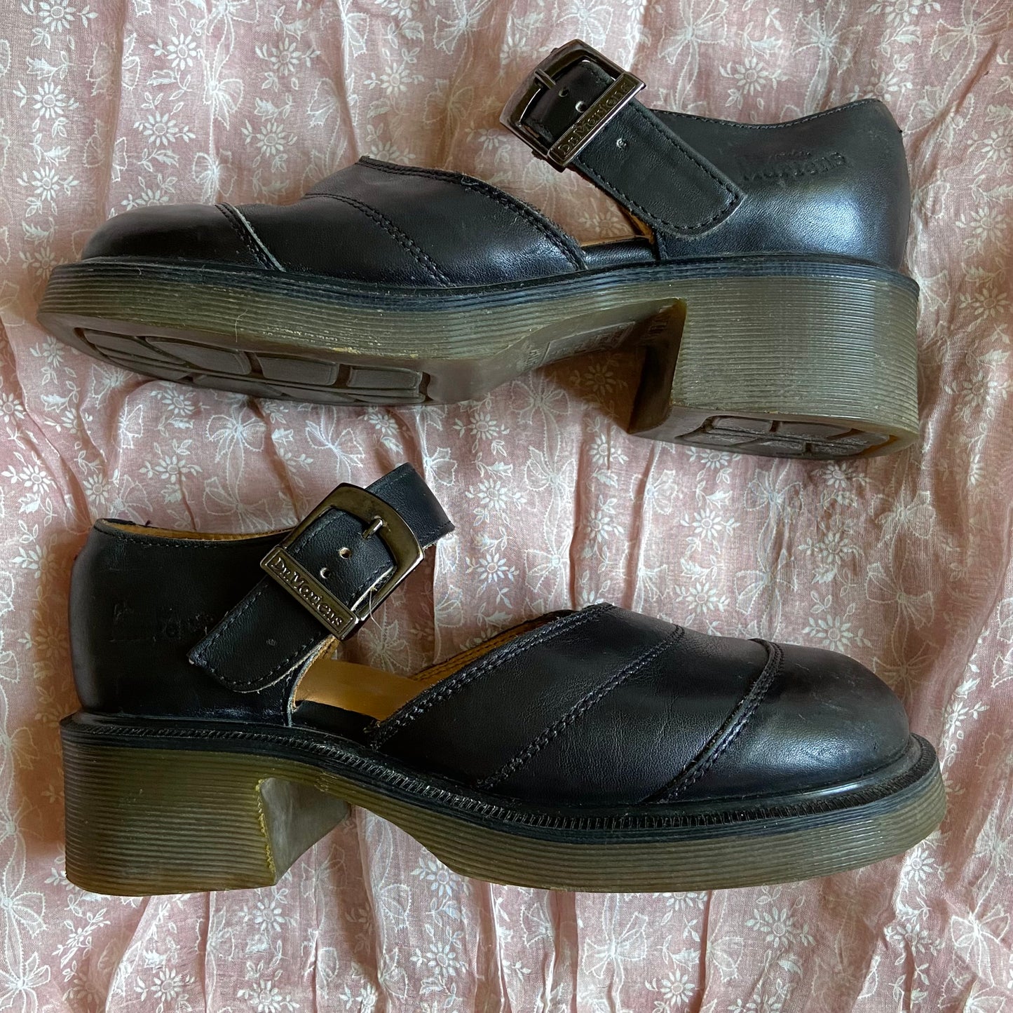 1990s Dr Marten Chunky Black Mary Janes - US 6