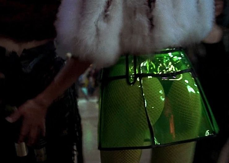 1990s Lip Service Green Vinyl Dress