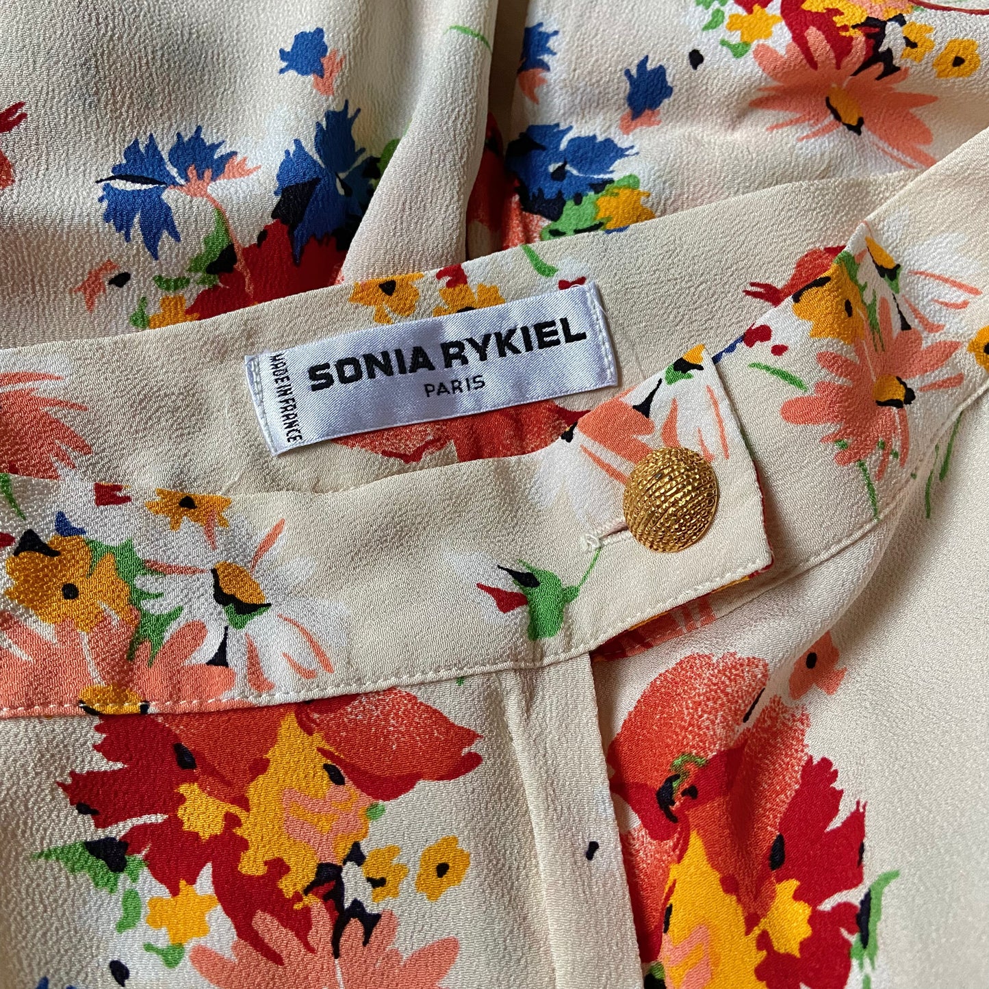 1980s Sonia Rykiel Floral Wide Leg Pants 26W