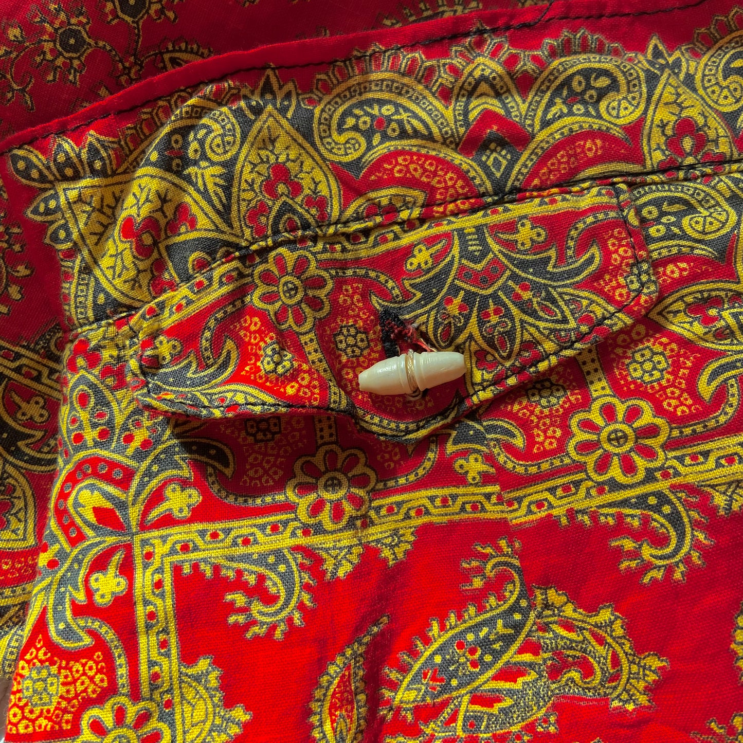 1940s Red + Yellow Paisley Cotton Top + Shorts Set