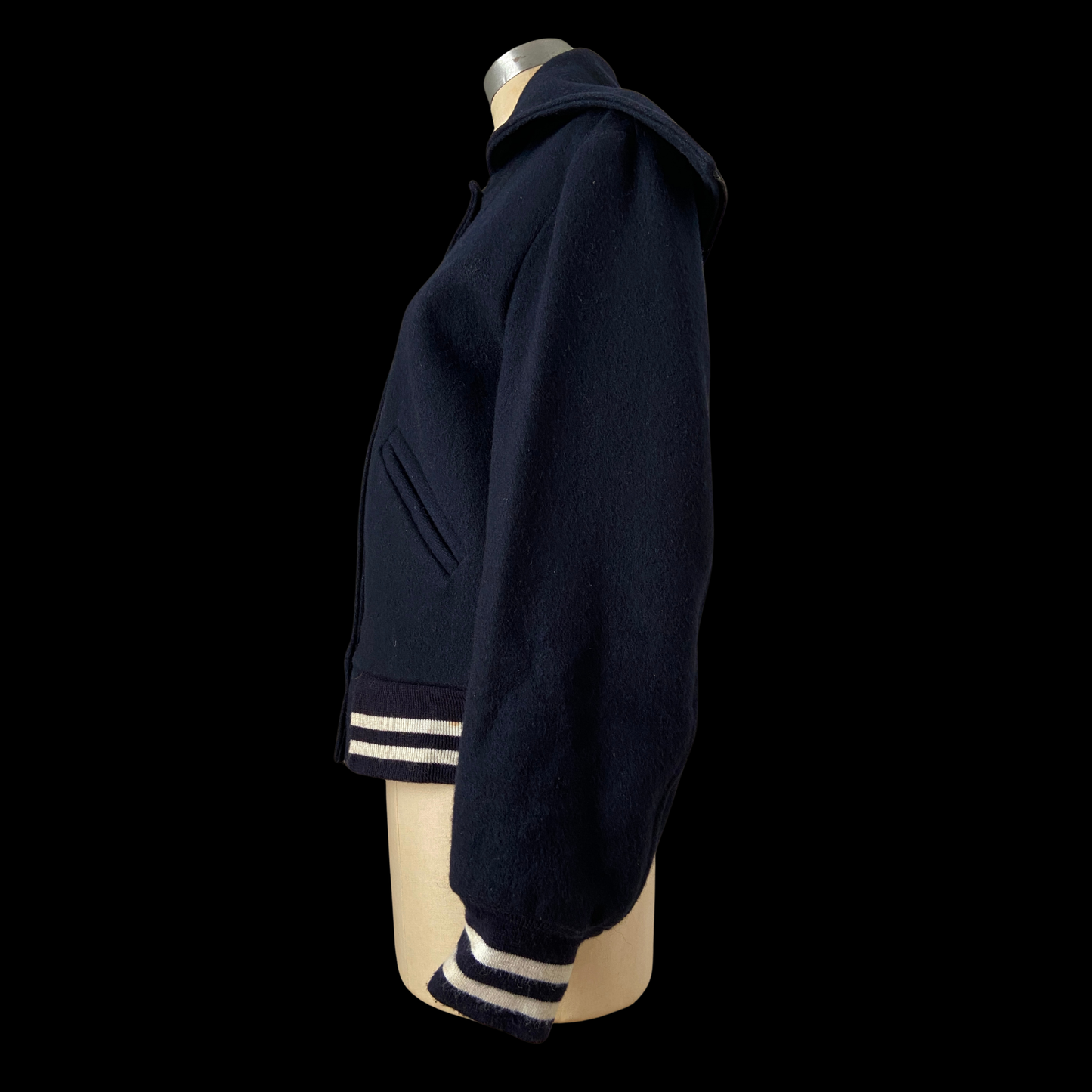 1980s Blue Wool Cheerleader Varsity Jacket