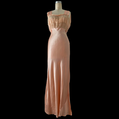 1930s Pink Liquid Satin Slip Dress