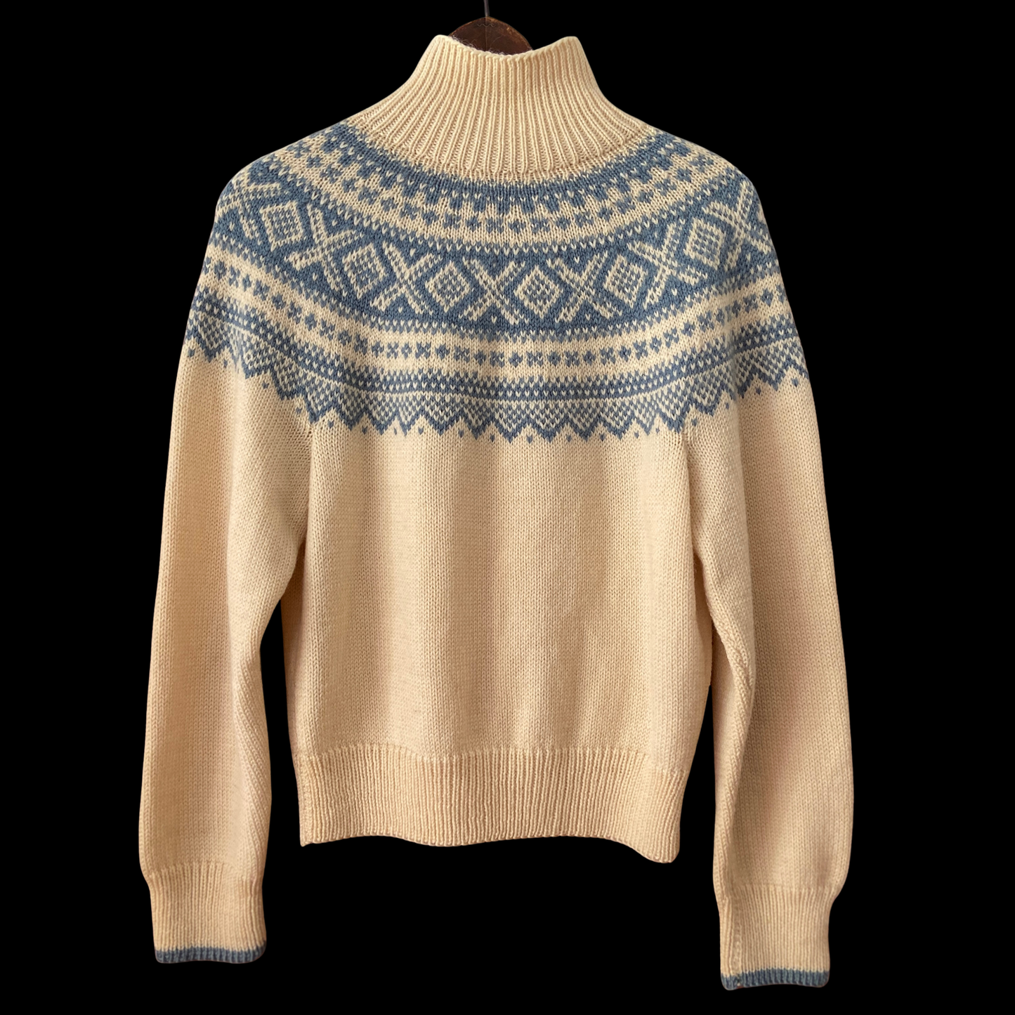 1950s Hand Knit Norwegian Fair Isle Wool Cardigan