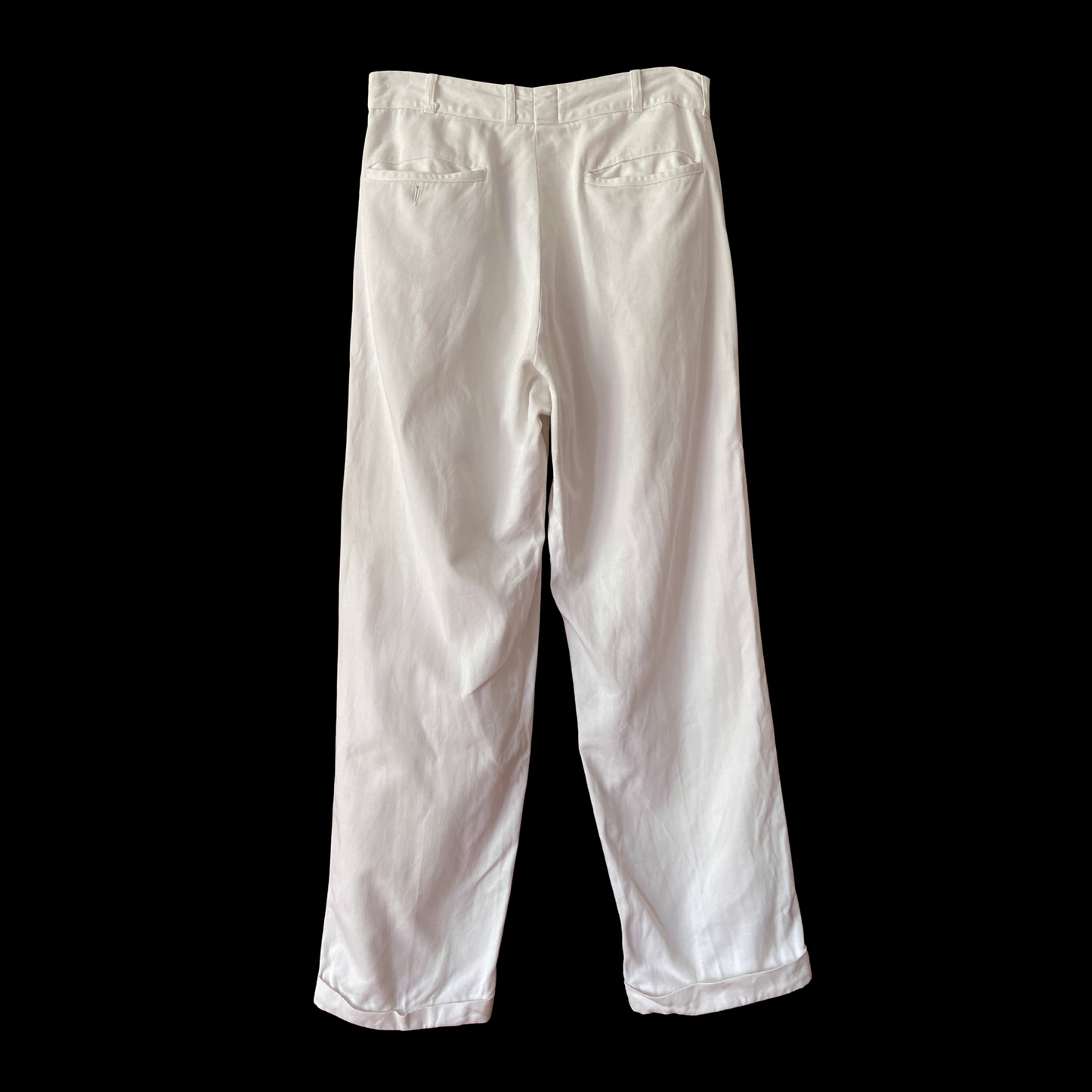 1940s White Cotton Chino Pants