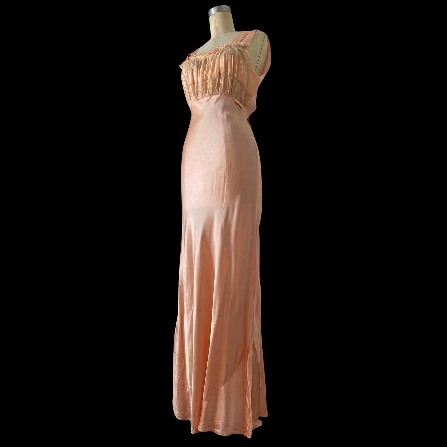 1930s Pink Liquid Satin Slip Dress