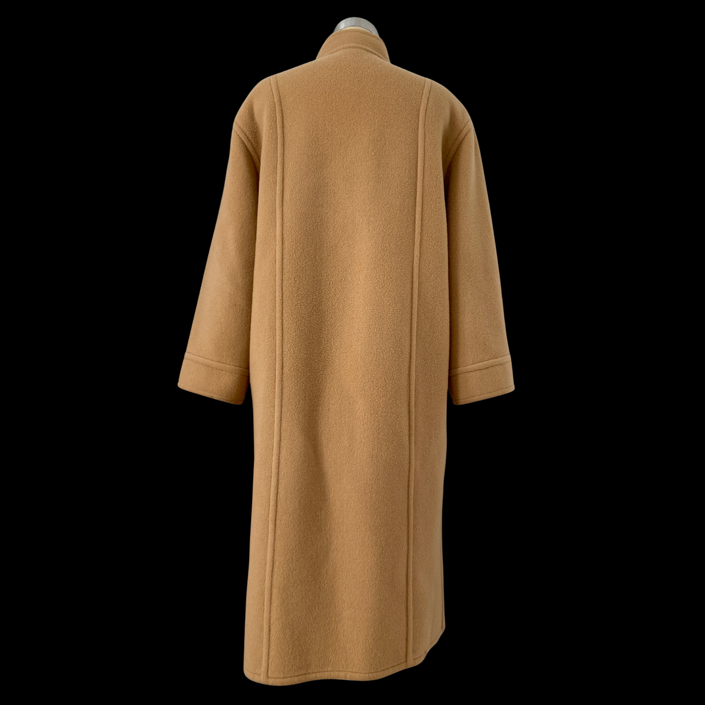 1980s Nina Ricci Tan Double Breasted Wool Peacoat