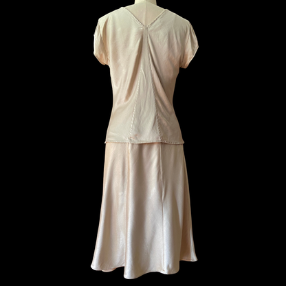 1990s Silk Skirt Set 1930s 1940s Style