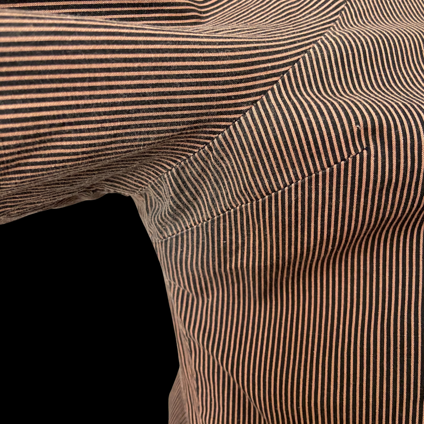 1940s Striped Cotton Buckle-back Top