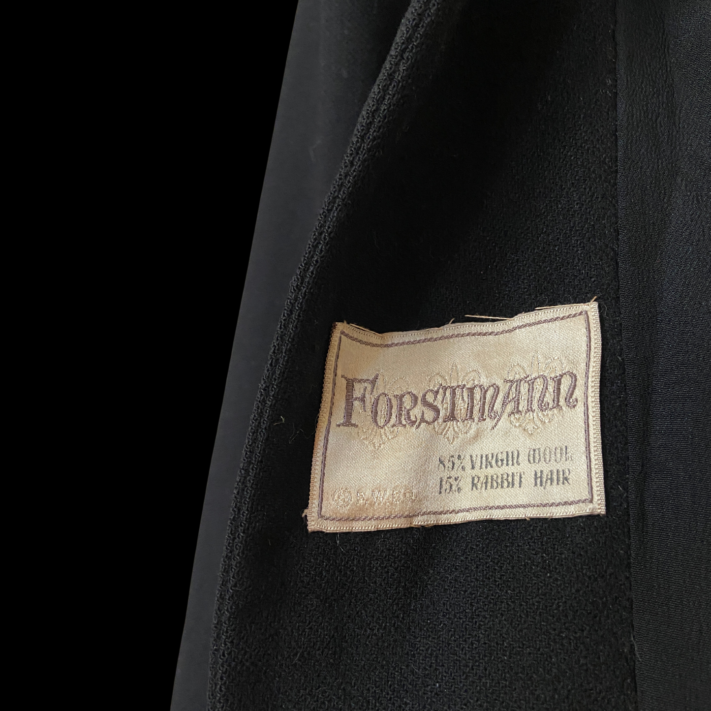 1940s Black Wool Blazer Forstmann