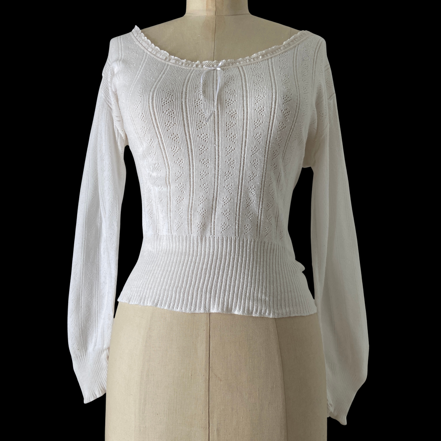 1980s Cotton Pointelle Top