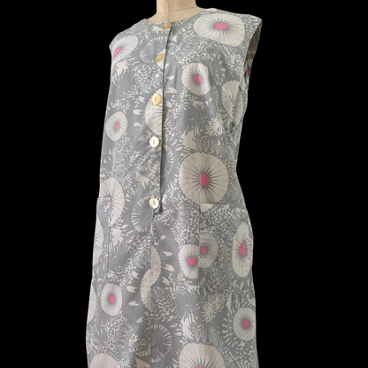 1960s Floral Cotton Shift Dress