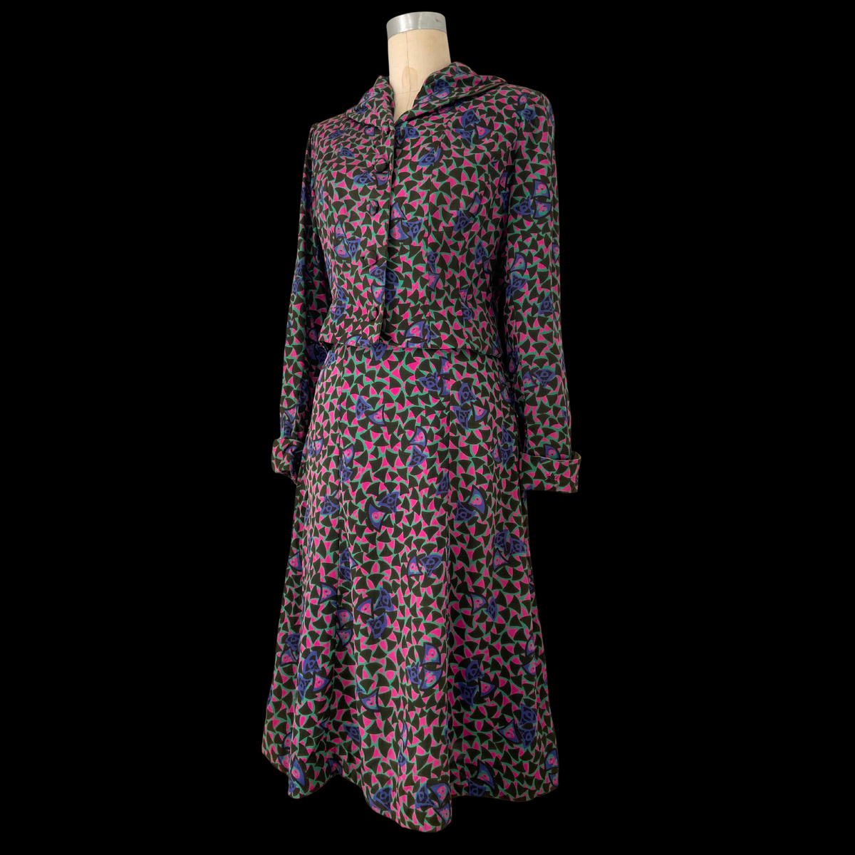 1940s 1950s Day Glo Silk Suit