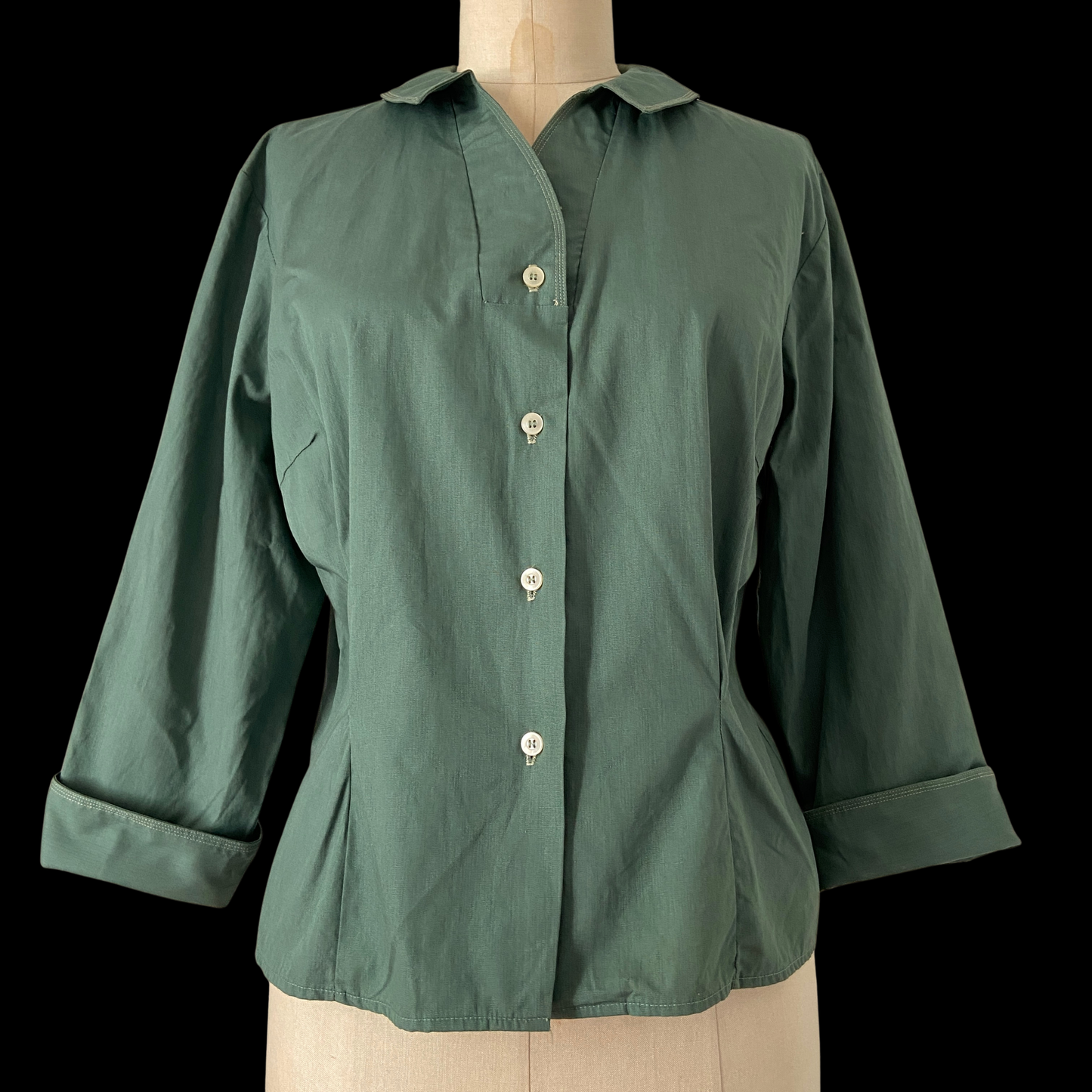 1950s Green Cotton Top