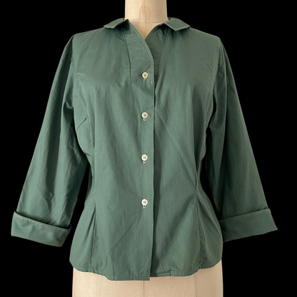 1950s Green Cotton Top