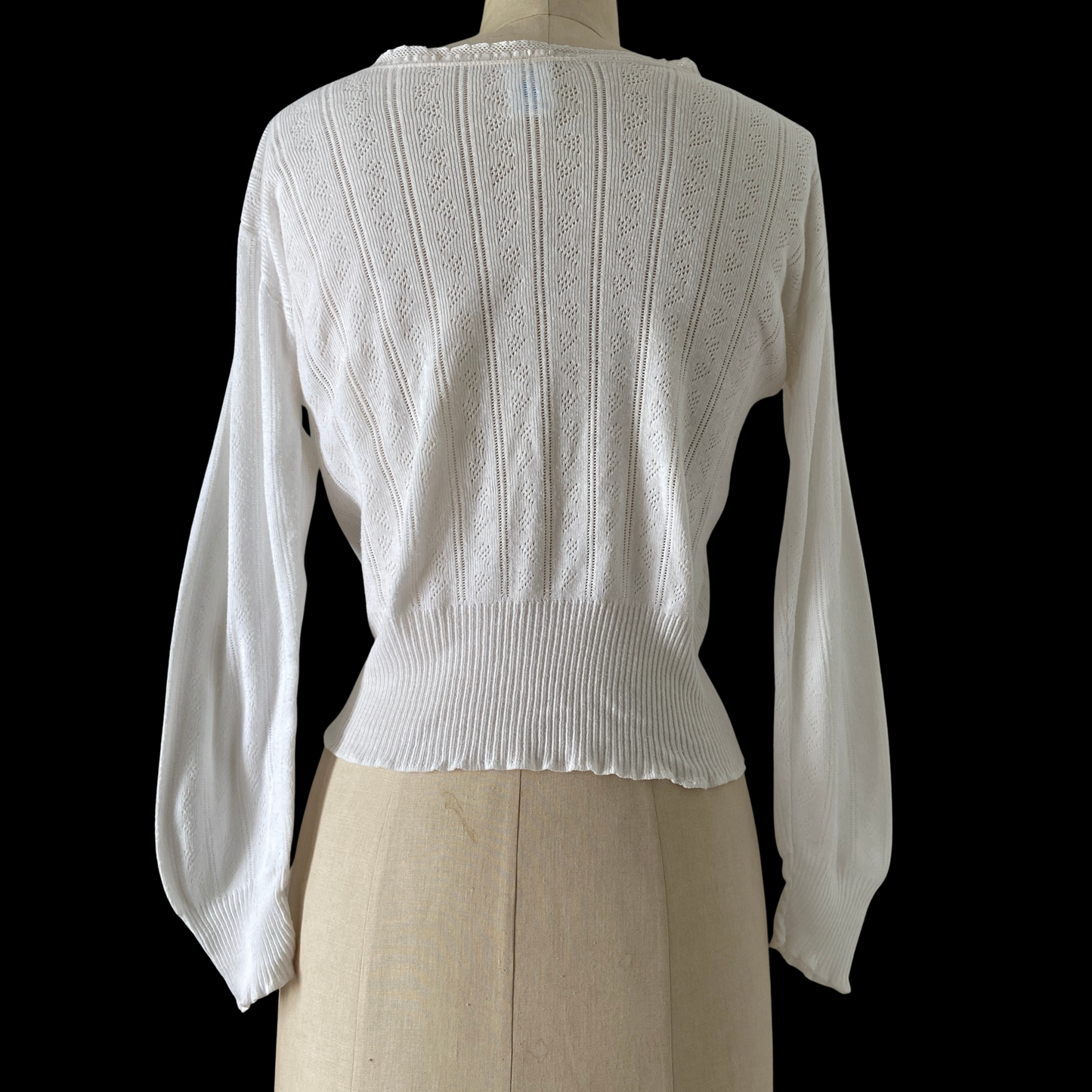 1980s Cotton Pointelle Top