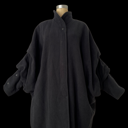 1980s Wool Cocoon Coat Issey Miyake Style