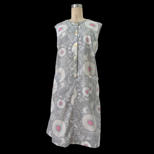 1960s Floral Cotton Shift Dress