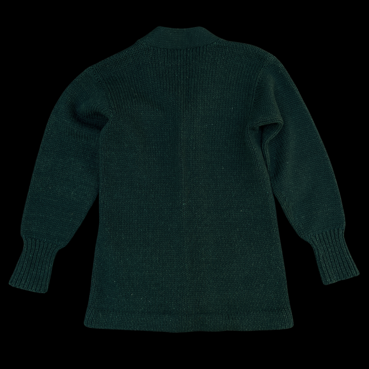 1960s Green Chunky Wool Cardigan Pockets