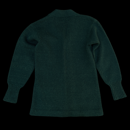 1960s Green Chunky Wool Cardigan Pockets