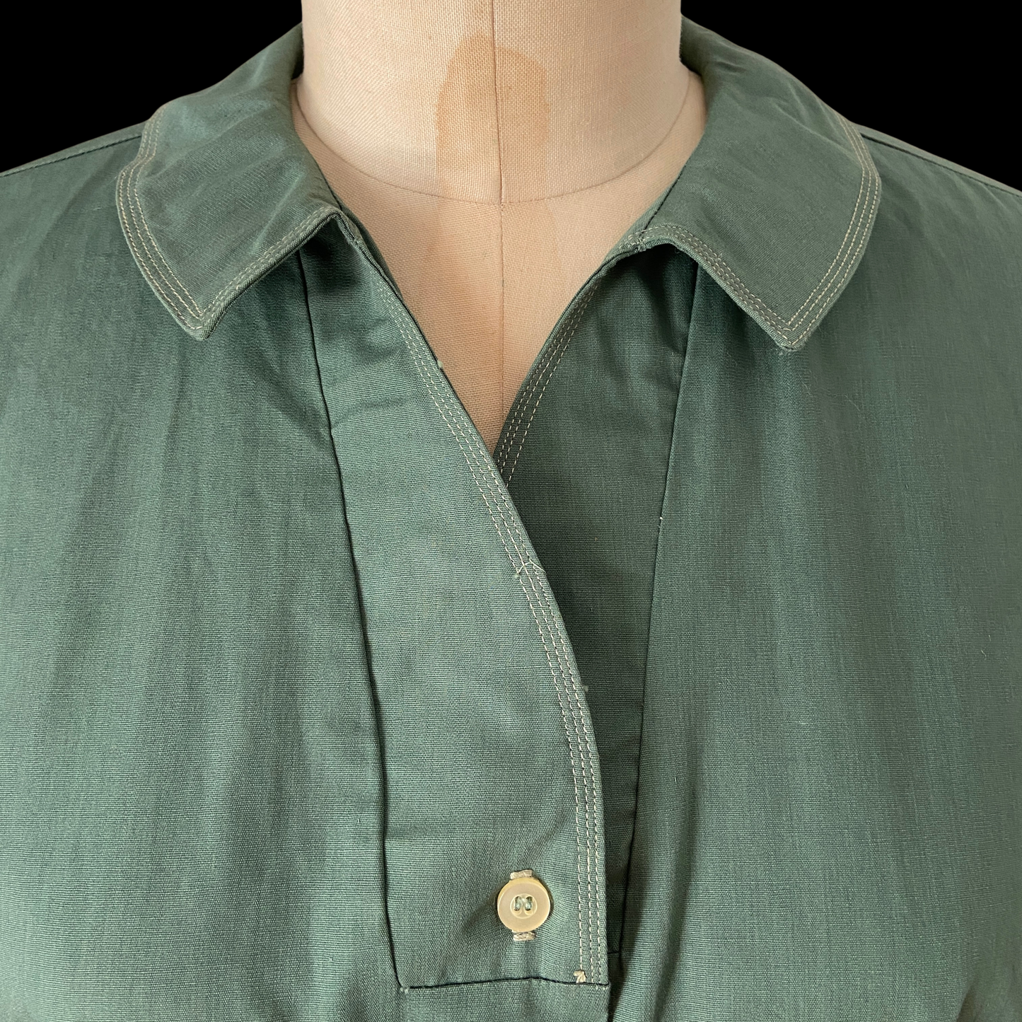 1950s Green Cotton Top