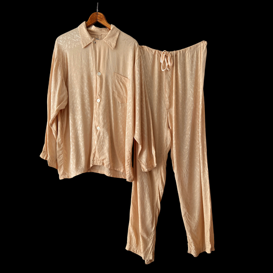 1920s 1930s Cloud Print Rayon Pajamas