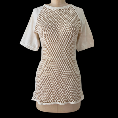 1970s White Fish Net Tee
