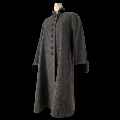 1980s Gray Wool Princess Coat