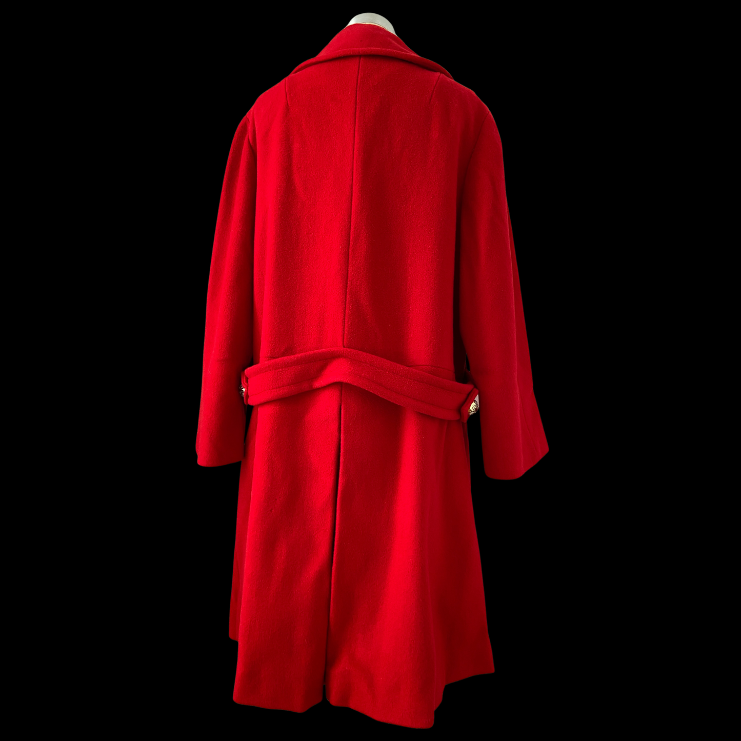 1950s Red Wool Coat with Gold Buttons