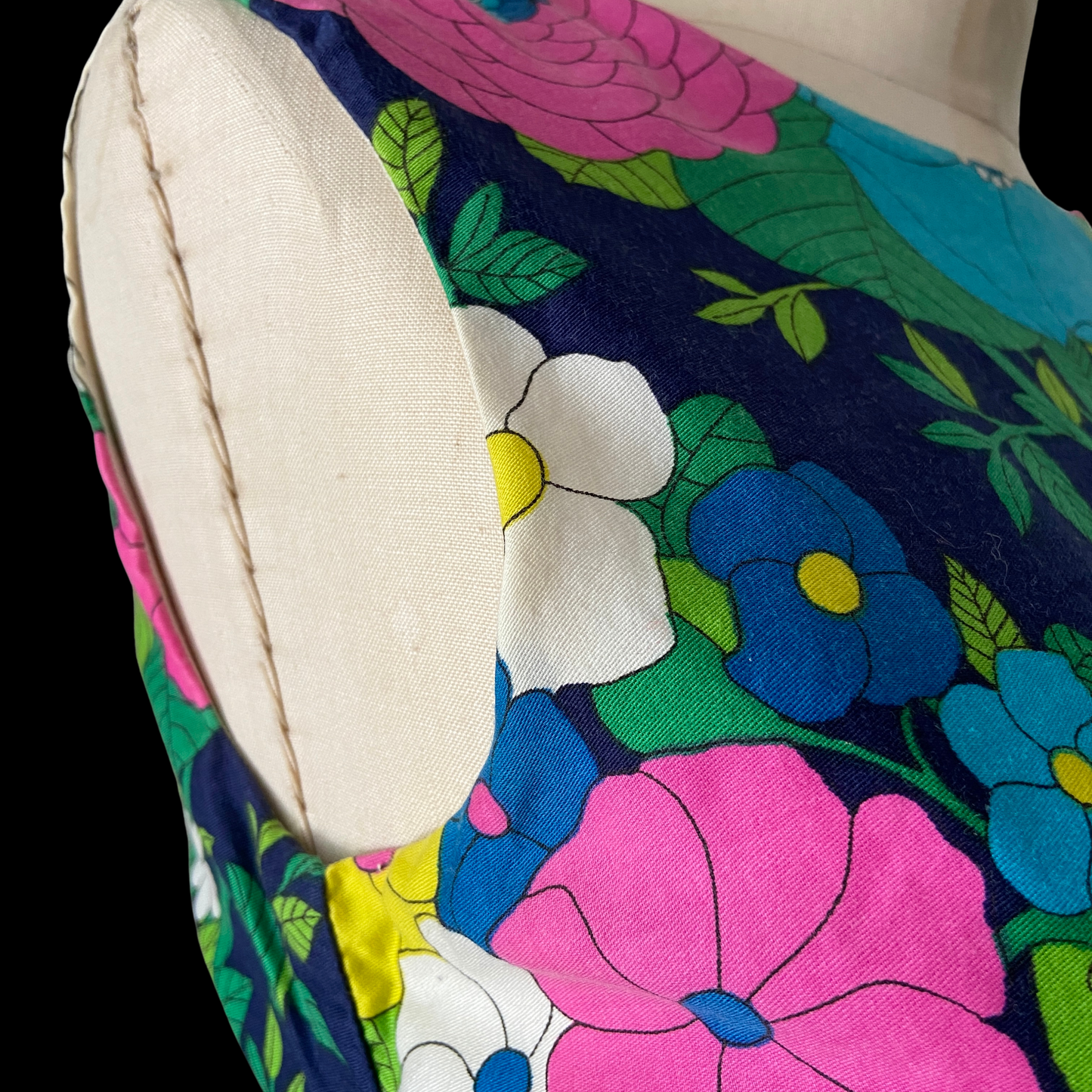 1960s Floral Cotton Maxi Dress