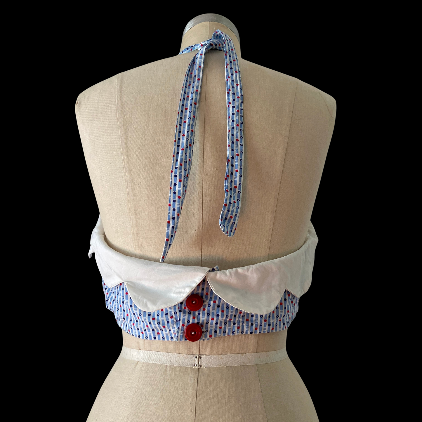 1930s Scalloped Cotton Halter Top