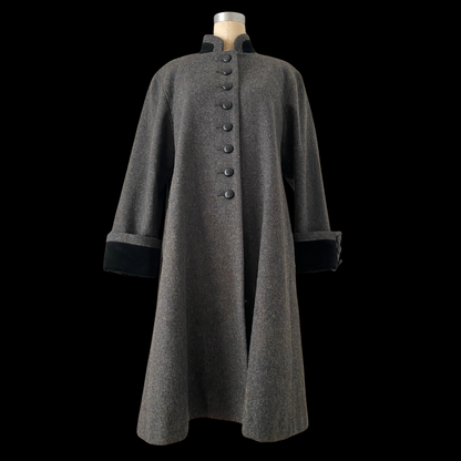 1980s Gray Wool Princess Coat