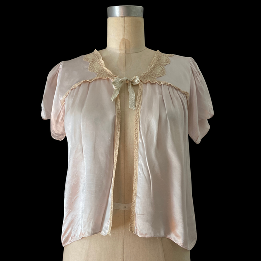1930s Liquid Satin Bed Jacket