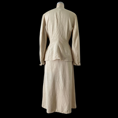 1940s Cream Silk Suit