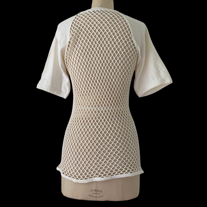 1970s White Fish Net Tee