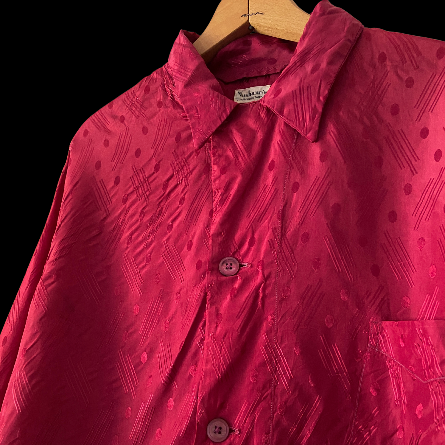 1920s 1930s Deco Brocade Red Rayon Top