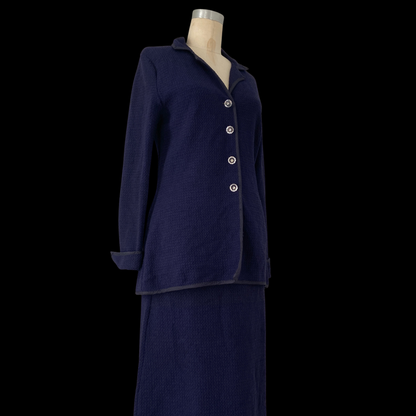 1940s Knit Skirt Set with Rhinestone Buttons