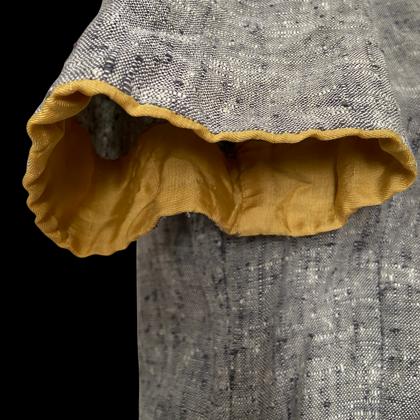 1940s Blue Linen Dress with Cape