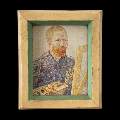 1940s Van Gough Portrait of an Artist Print in Chippy Paint Frame