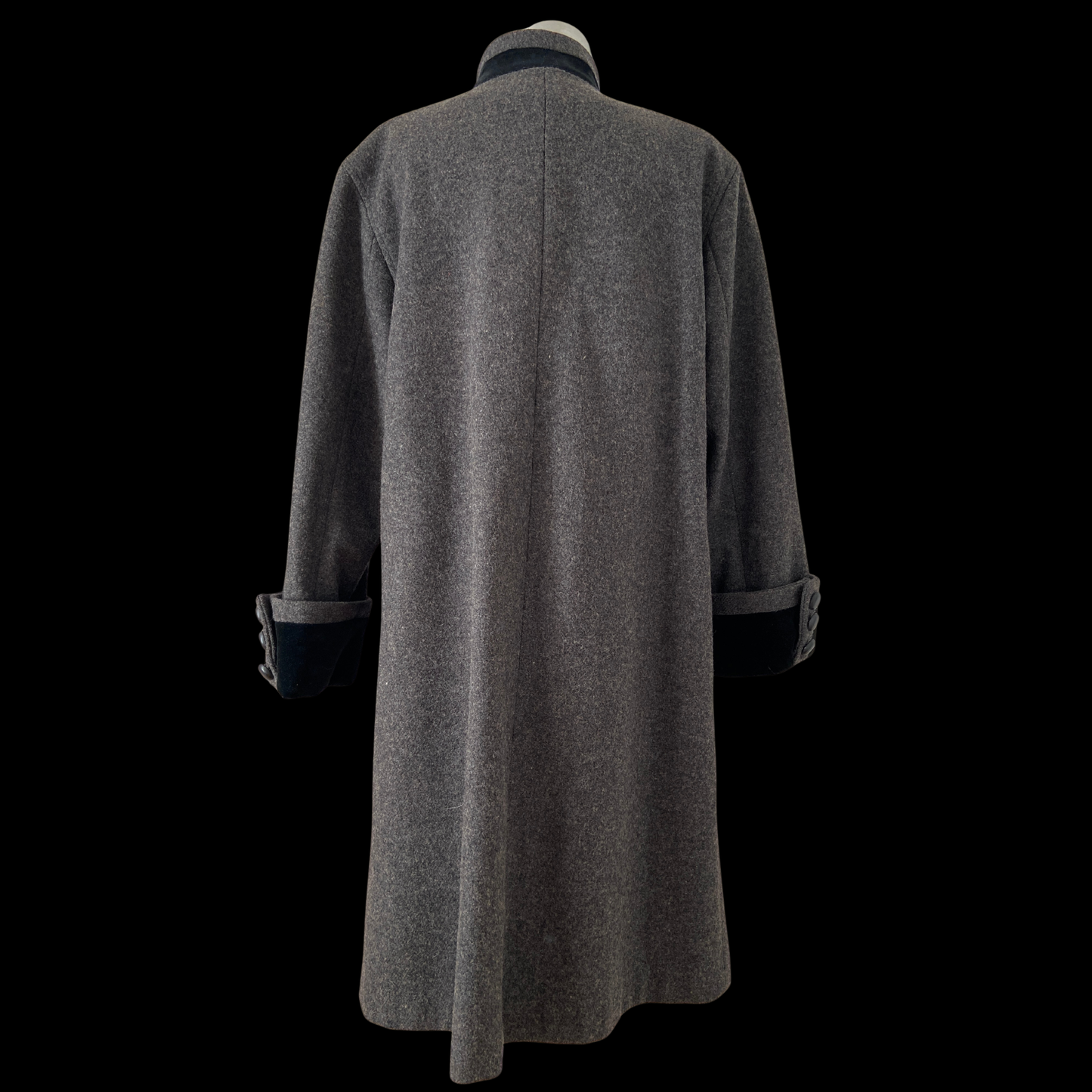 1980s Gray Wool Princess Coat